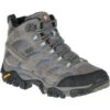 MERRELL Women's Moab 2 Mid Waterproof Hiking Boots, Granite , Wide