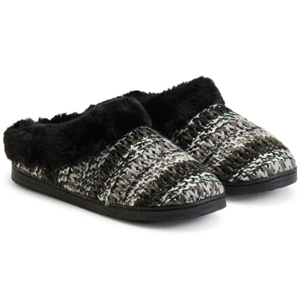 FAMOUS MAKER Women's Cora Striped Knit Clogs